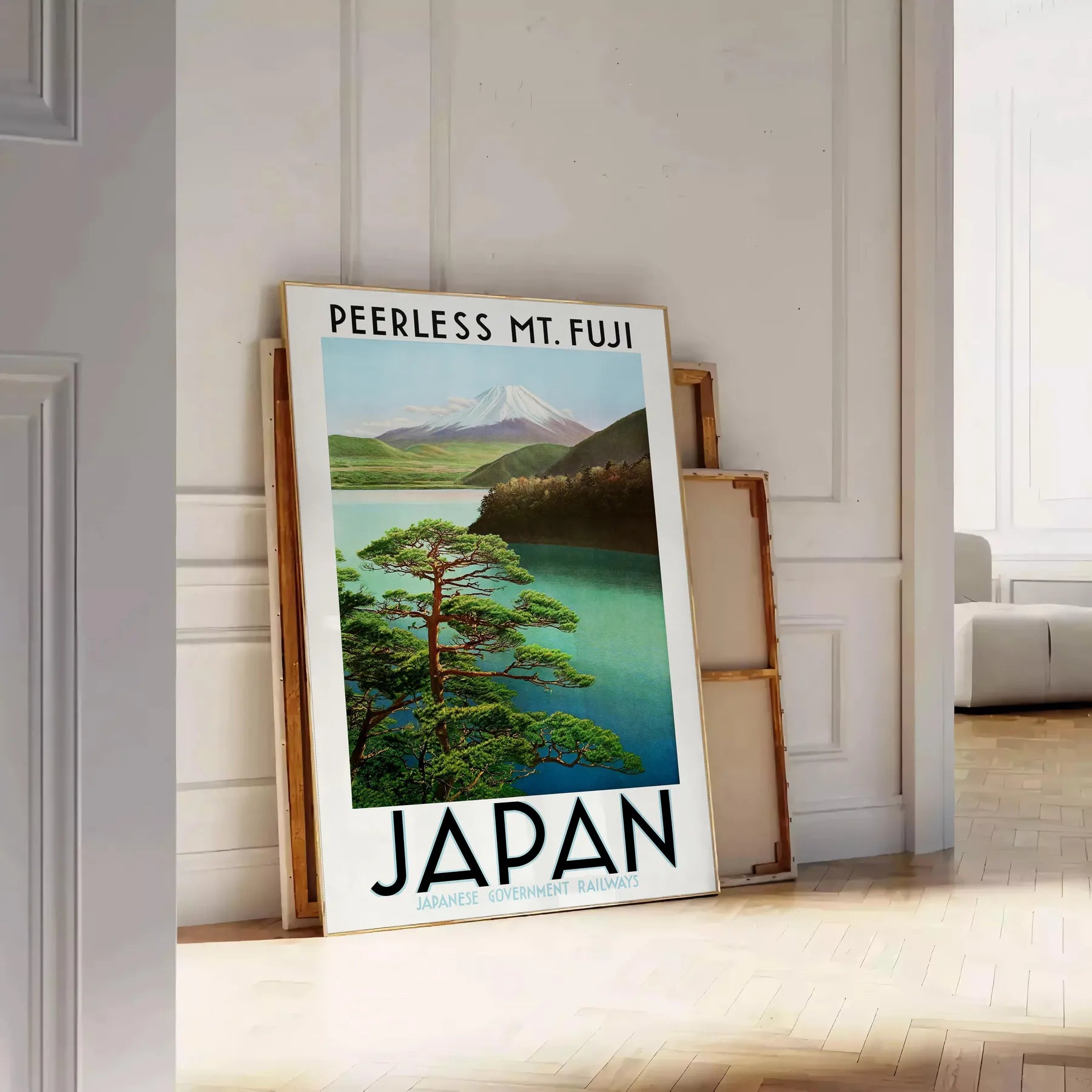 serene beauty Fuji Japan captivating green gray poster perfect travel lovers stunning wall art ideal gift occasion culture elegance space available