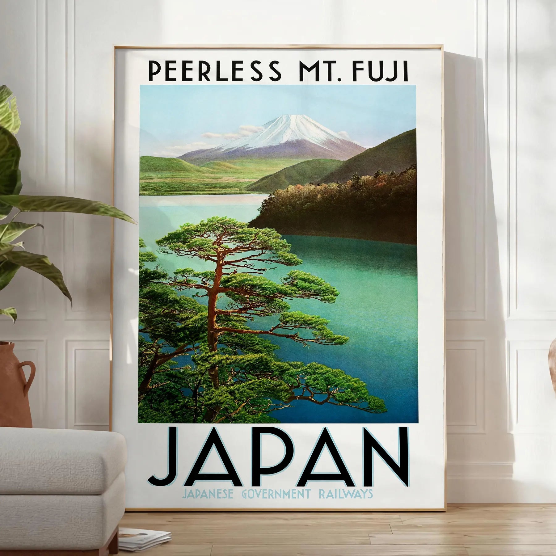 serene beauty Fuji Japan captivating green gray poster perfect travel lovers stunning wall art ideal gift occasion culture elegance space available